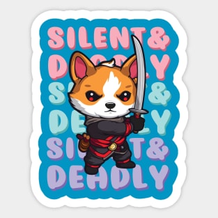 Ninja Corgi (light) Sticker